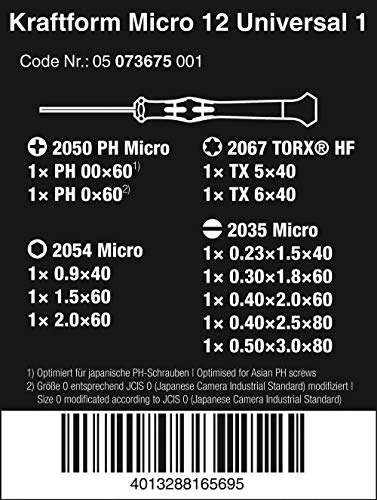 Wera Tools 73675 Kraftform Micro Precision Screwdriver Set, 12 Pieces - Image 2