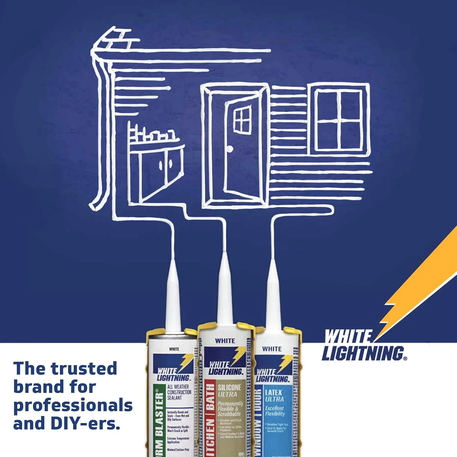 White Lightning W13000010 Painter's Preferred All Purpose Acrylic Latex Caulk, White, 10 fl. oz. - Image 6