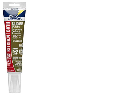 White Lightning W21100005 Silicone Ultra Kitchen & Bath Sealant, White, 5.3 fl. oz. - Image 2