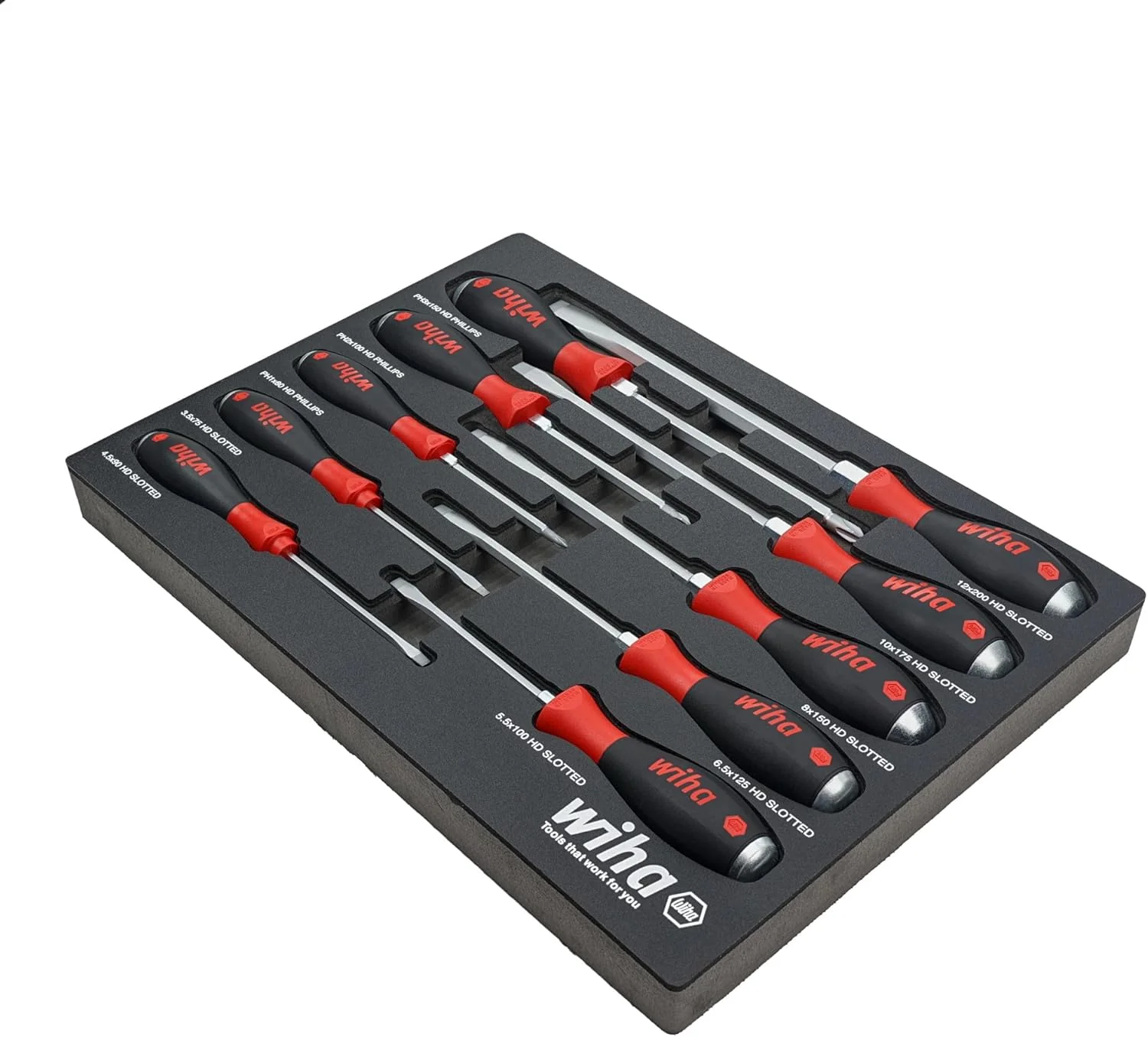 Wiha 10 Piece Extra Heavy Duty Cushion Grip Phillips Screwdriver Set - Image 2