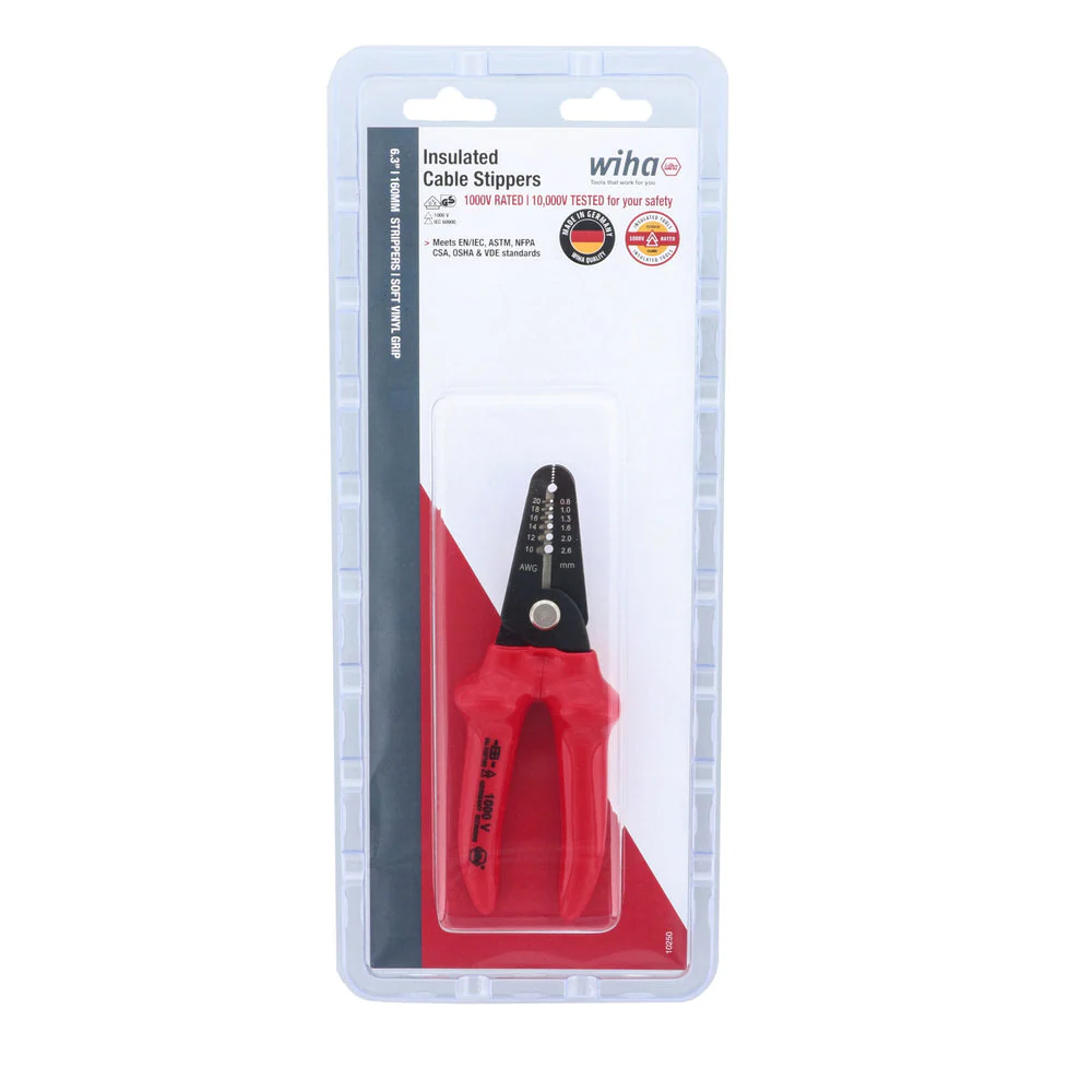 Wiha 10250 Insulated Stripping Pliers 10-20 AWG, multi, one size - Image 4