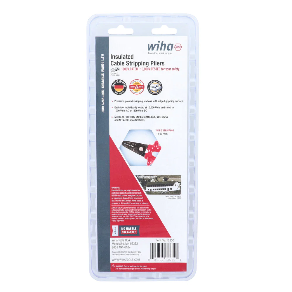 Wiha 10250 Insulated Stripping Pliers 10-20 AWG, multi, one size - Image 5