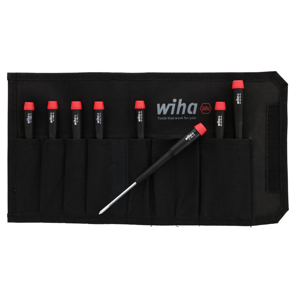 Wiha 26199 Slotted and Phillips Screwdriver Set in Rugged Canvas Pouch, 8 Piece - Image 2