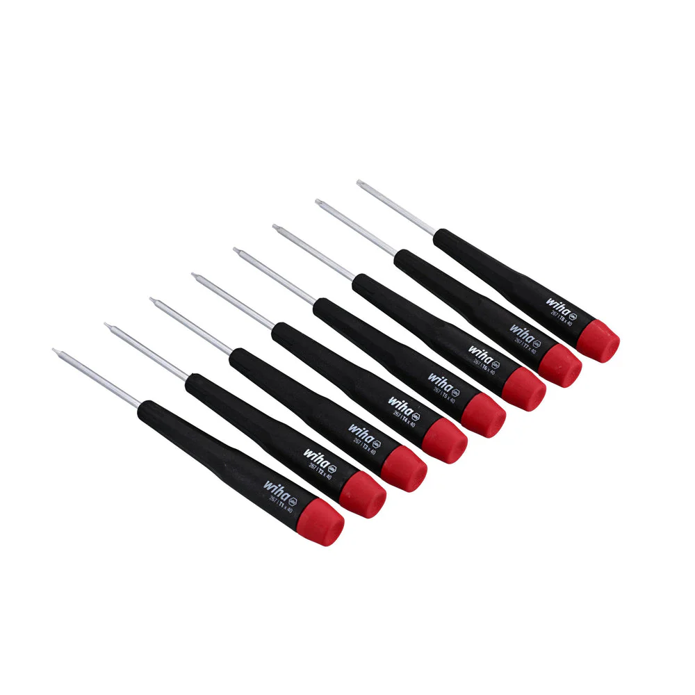 Wiha 26791 Precision Torx T1-T8 Set, 8-Piece,(Red, Black) - Image 2