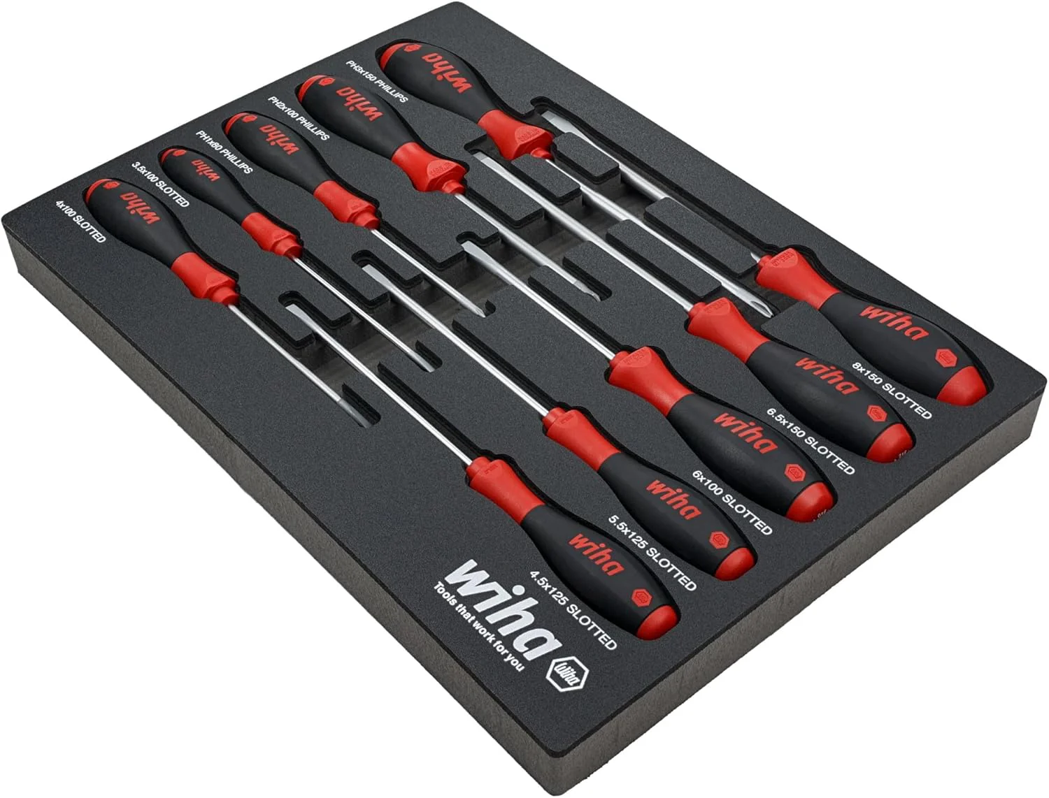 Wiha 30280 10 Piece SoftFinish Cushion Grip Screwdriver Tray Set - Image 2