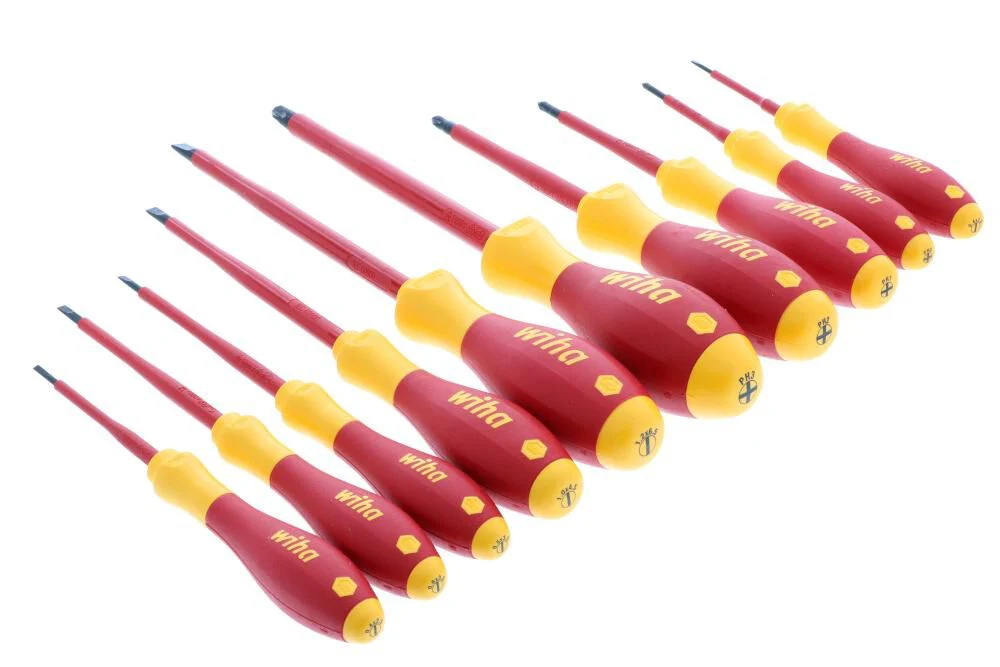 Wiha 32093 Slotted and Phillips Insulated Screwdriver Set, 1000 Volt, 10 Piece - Image 4