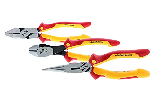 Wiha 32968 3 Piece Insulated Industrial Grip Pliers and Cutters Set, Red - Image 9