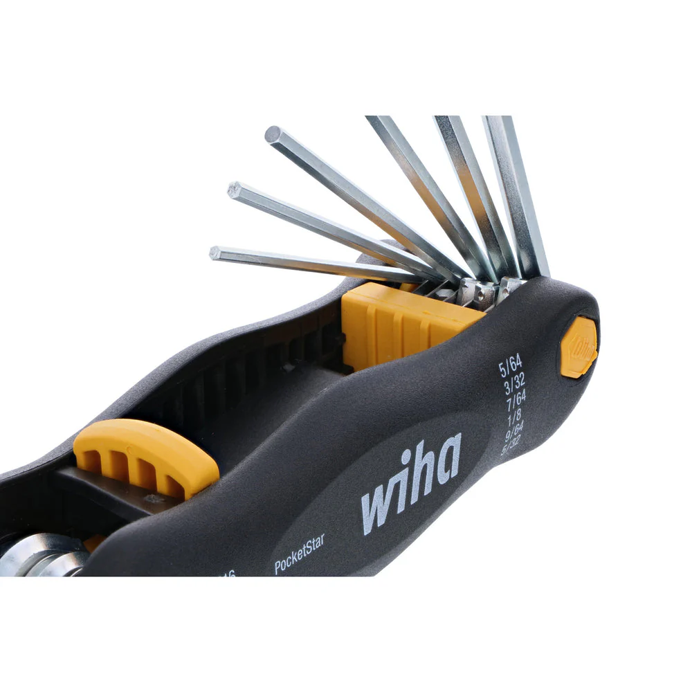 Wiha 35197 Inch Pocket Star Fold Up Key Set with Large Ergo Handle, 9-Piece - Image 3