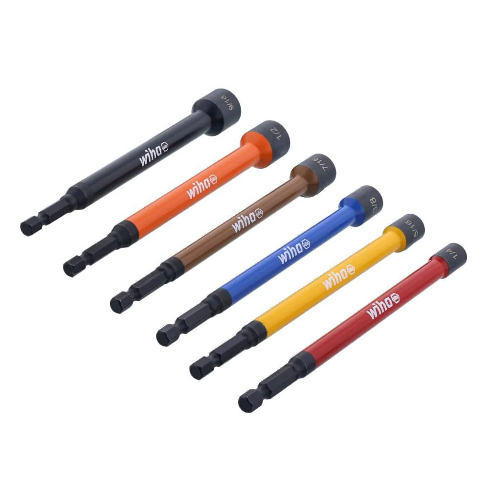 Wiha 70486 Color Coded Magnetic Nut Setter SAE 6 Pc. Set - Image 2
