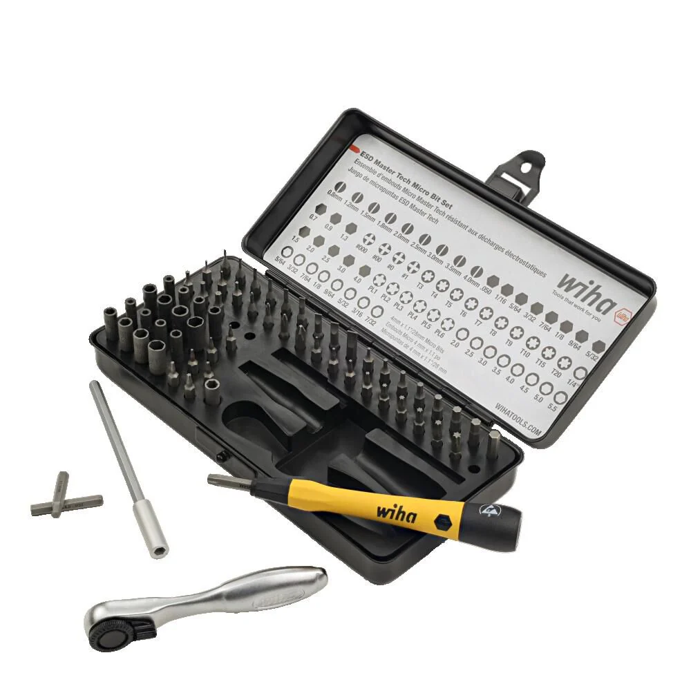 Wiha 75965 65 Piece System 4 ESD Safe Master Technician Ratchet and MicroBits Set - Image 4