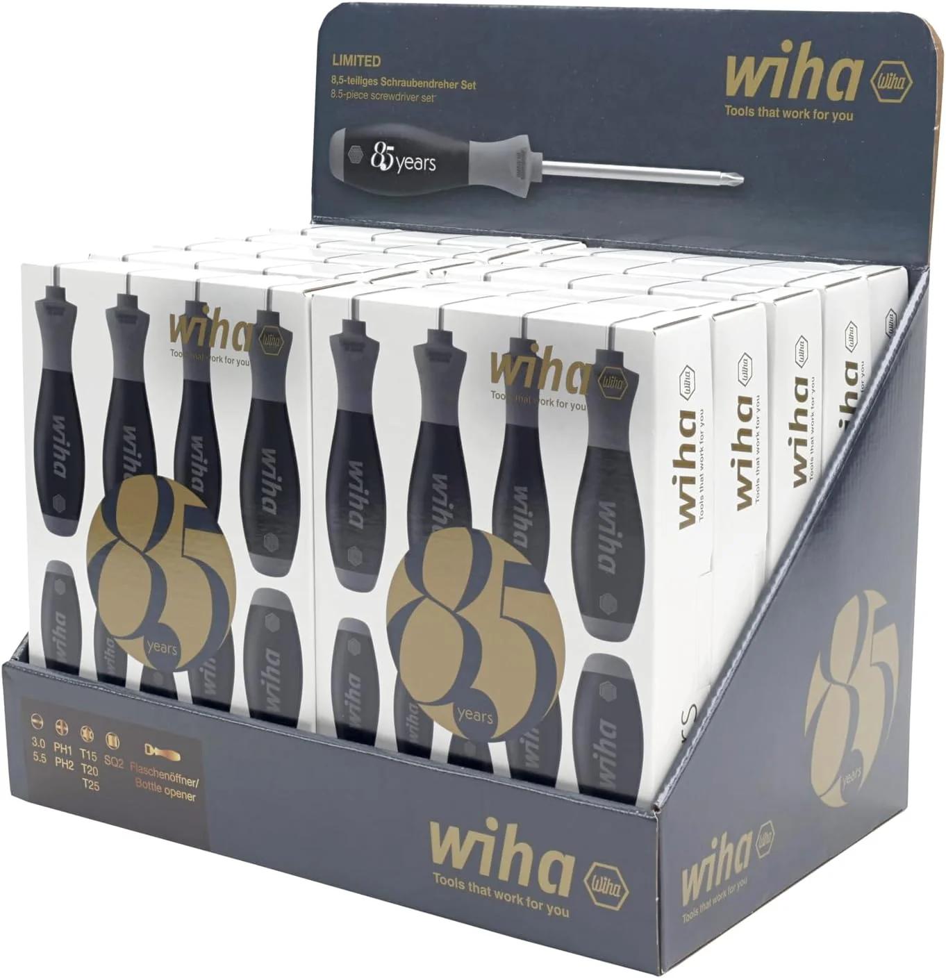 Wiha 85850 8.5 Piece Limited-Edition 85th Anniversary Screwdriver & Bottle Opener Set - Image 5