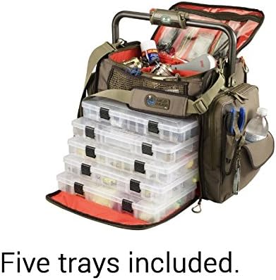 Wild River by CLC Custom Leathercraft WT3702 Tackle Tek Frontier Lighted Handle Bar Fishing Tackle Bag, 5 PT3700 Trays - Image 6