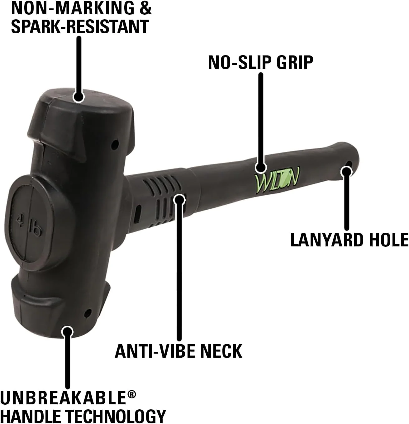 Wilton B.A.S.H 16" Dead Blow Hammer, 4 Lb Head (55416) - Image 3