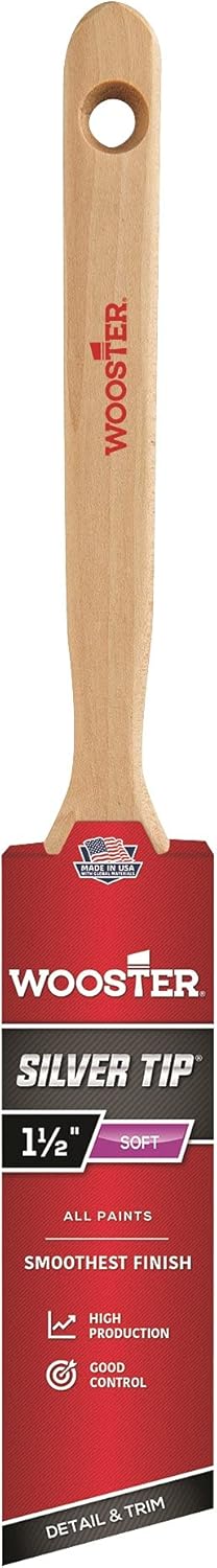 Wooster Brush Silver Tip 1-1/2 Inch Angle Sash Paintbrush - 5221-1 1/2 - Image 2