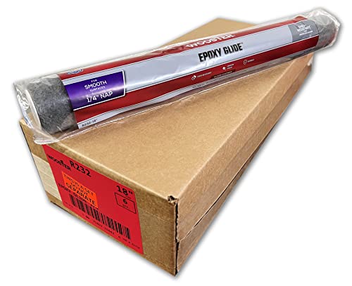 Wooster Brush R232 18 inch Epoxy Glide 1/4 inch Nap Roller Cover, Pack of 6