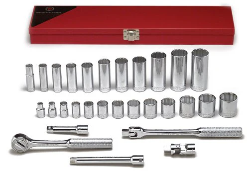 Wright Tool 29-Piece 3/8" Drive, 12 Point Standard and Deep Socket Set