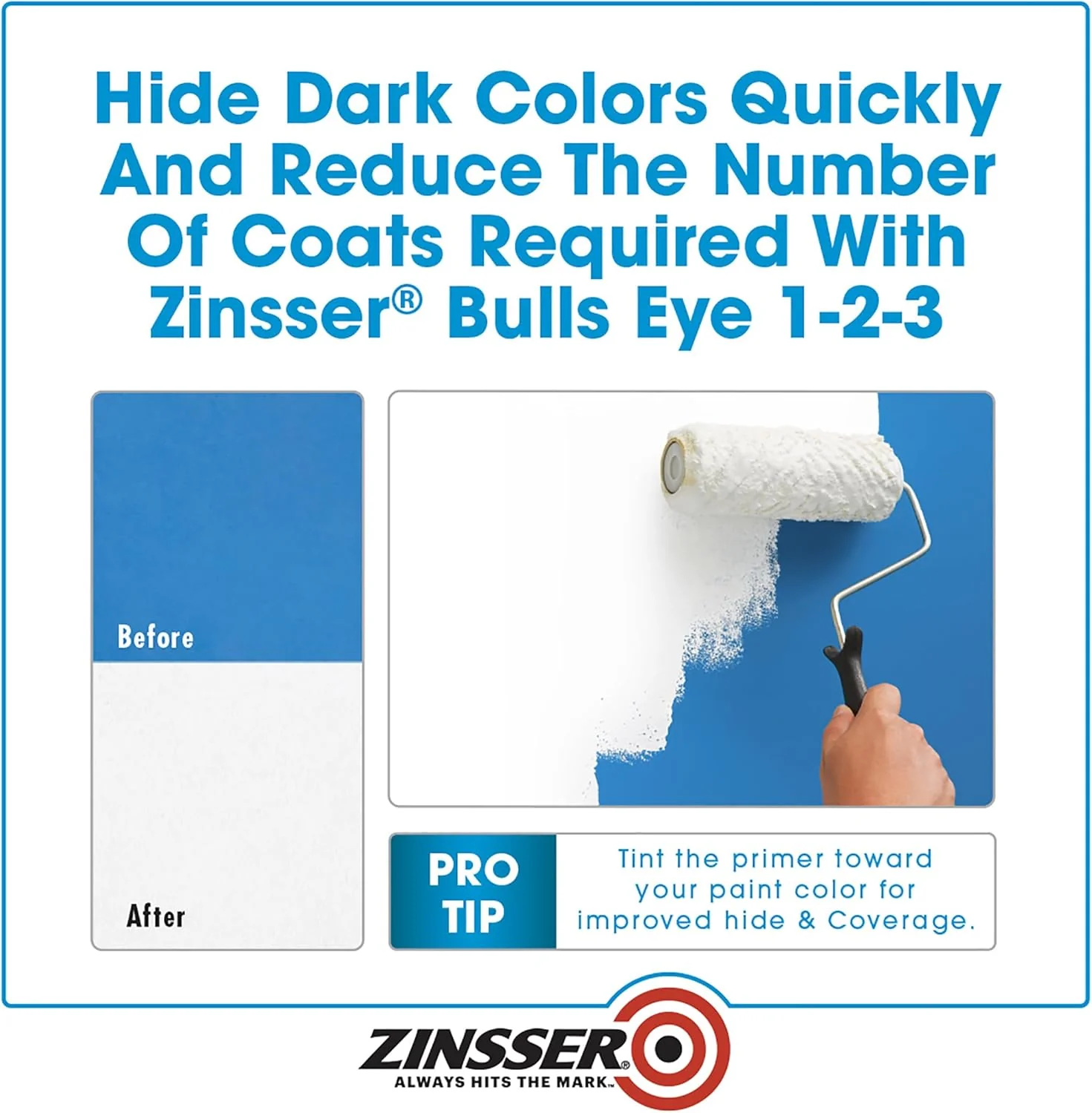 Zinsser 2000 Bulls Eye 1-2-3 Water-Base Primer, 5 Gallon, White, 640 Fl Oz - Image 7