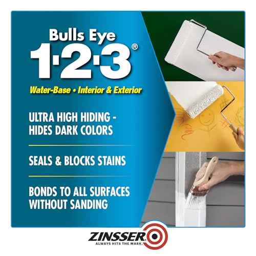 Zinsser 2001-2PK Bulls Eye 1-2-3 Water-Base Primer, Gallon, White, 2 Pack - Image 2