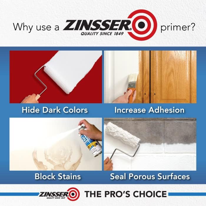 Zinsser 286258 Bulls Eye 1-2-3 All Surface Primer, Quart, Gray - Image 5