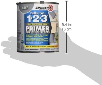 Zinsser 286258 Bulls Eye 1-2-3 All Surface Primer, Quart, Gray - Image 6