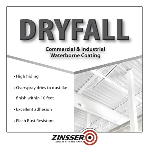 Zinsser 350999 Dryfall Commercial & Industrial Waterborne Coating, 5 Gallon, Eggshell White - Image 2