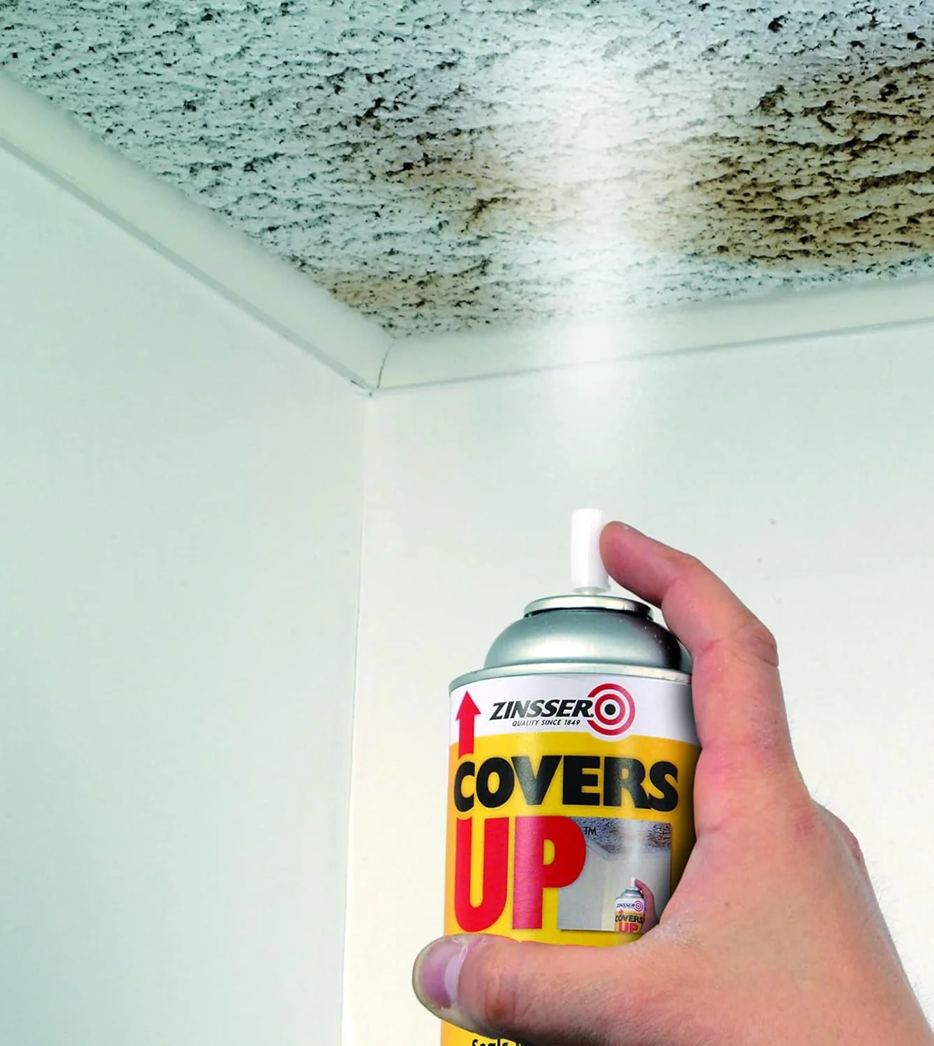 ZINSSER 3688 White Zinsser Covers Up Ceiling Paint and Primer in 1, 13 Ounce Aerosol Spray Can (Pack of 6) White 13 Ounce (Pack of 6) Spray Can - Image 4