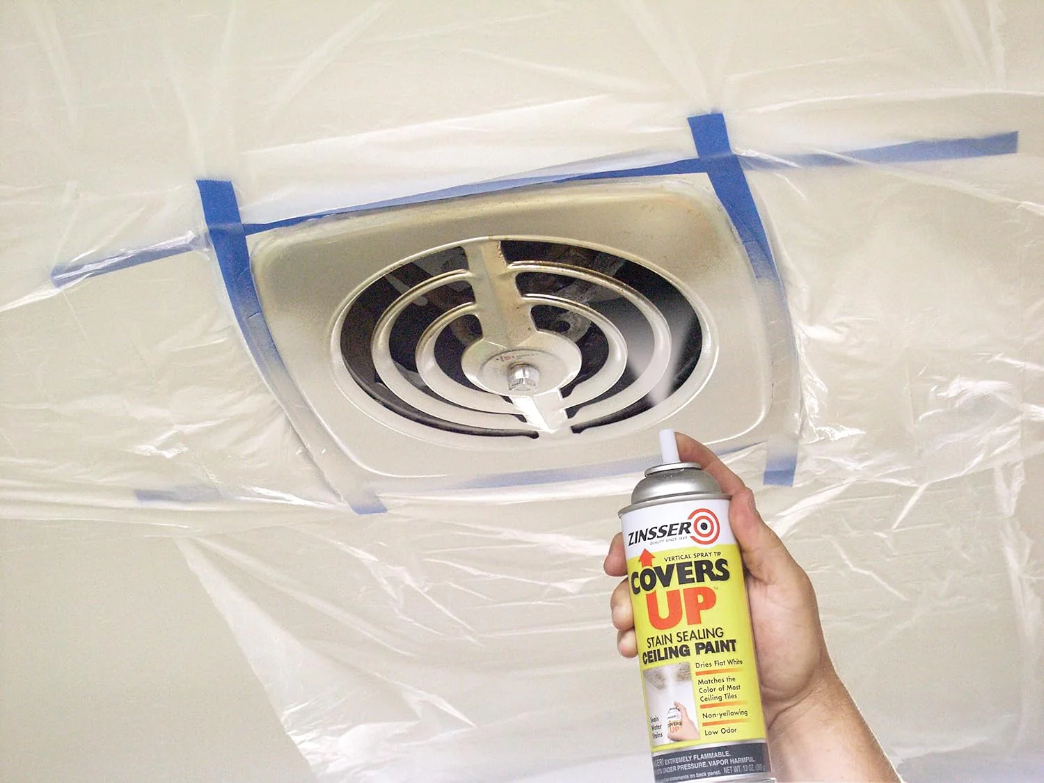 ZINSSER 3688 White Zinsser Covers Up Ceiling Paint and Primer in 1, 13 Ounce Aerosol Spray Can (Pack of 6) White 13 Ounce (Pack of 6) Spray Can - Image 7