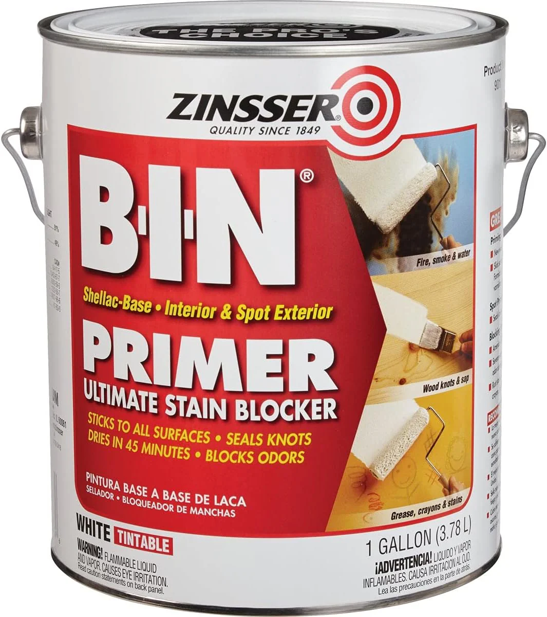 Zinsser B-I-N Shellac-Base Oil Primer, 1-Gallon, White - Image 2