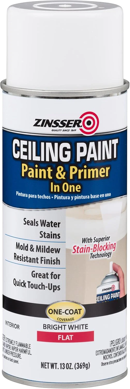 Zinsser Ceiling Acrylic Paint & Primer in One, 13 oz, Flat White (Pack of 1) - Image 2